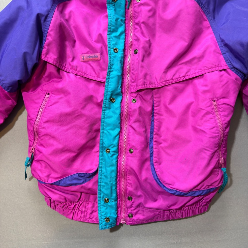 Columbia Two-Tone Ski Jacket - Teal & Magenta with Purple Accents - Picture 7 of 10